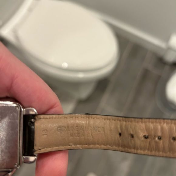 MICHELE Deco Stainless Diamond Watch With Addl Black Alligator Watch Band - Picture 12 of 14